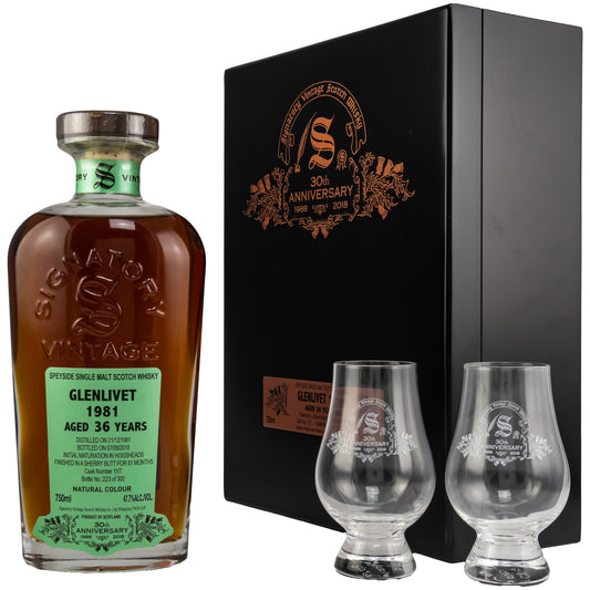 Glenlivet 36 Jahre 1981/2018 - Signatory Vintage - 30th Anniversary