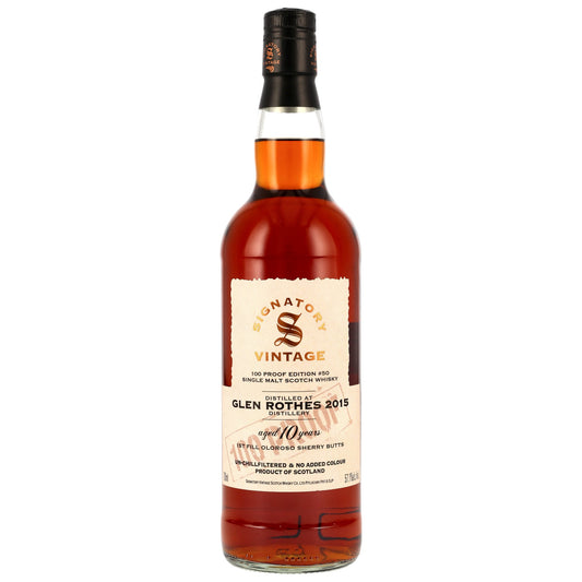 Glenrothes 10 Jahre 2015/2025 - Signatory Vintage - 100 Proof #50