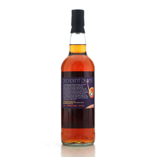 Bunnahabhain 12 Jahre 2013/2025 - Decadent Drams Whiskyflasche mit lilafarbenem Etikett