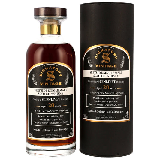 Glenlivet 20 Jahre 2006/2026 - Signatory Vintage - Decanter Collection