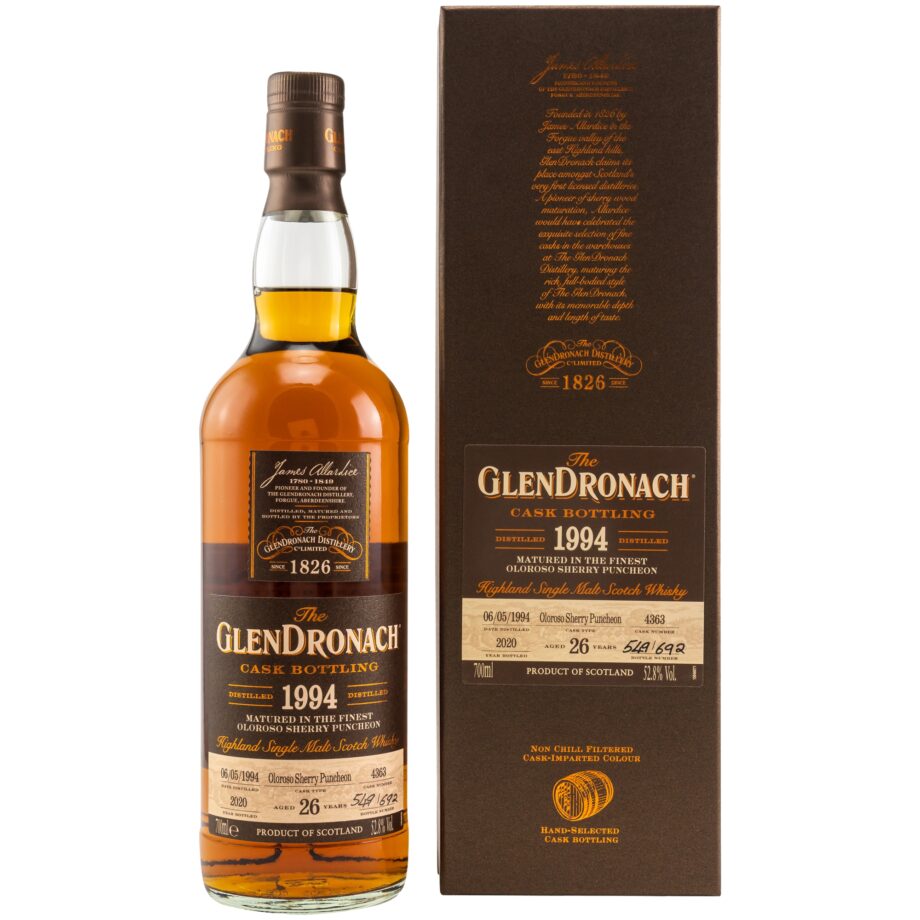 Glendronach 26 Jahre 1994/2020 – Oloroso Sherry – Single Cask #4363