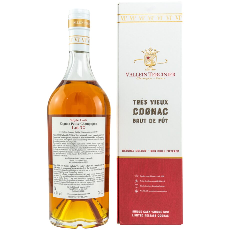 Cognac Vallein Tercinier –  Brut de Fut – Lot 72